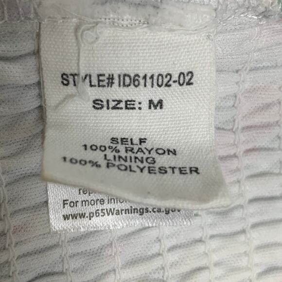 Peach Love California Womens Medium Striped Floral Short Sleeve Smocked Dress - Picture 6 of 7